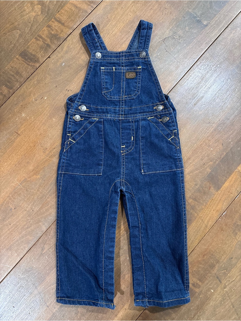 Lee Kids' Dark Blue Denim Overalls (12 months)